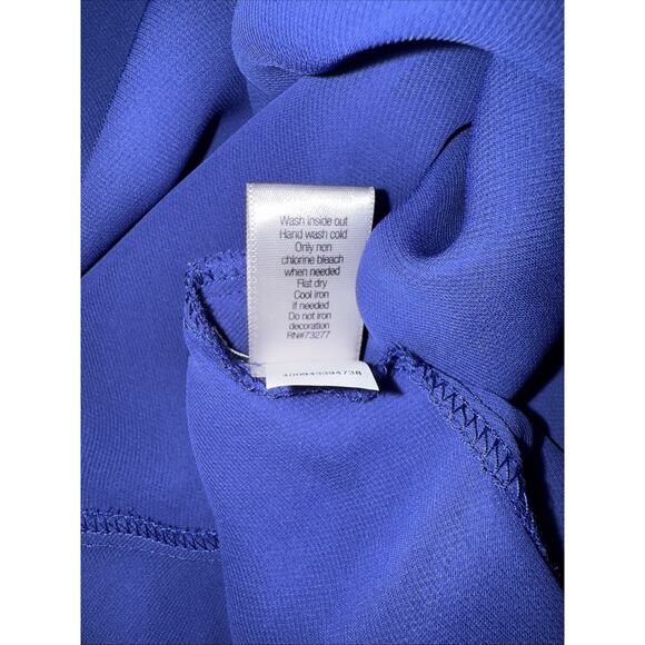 Jennifer Lopez Blue Button Blouse Studded Shoulders Long Sleeve - XL - Picture 8 of 9